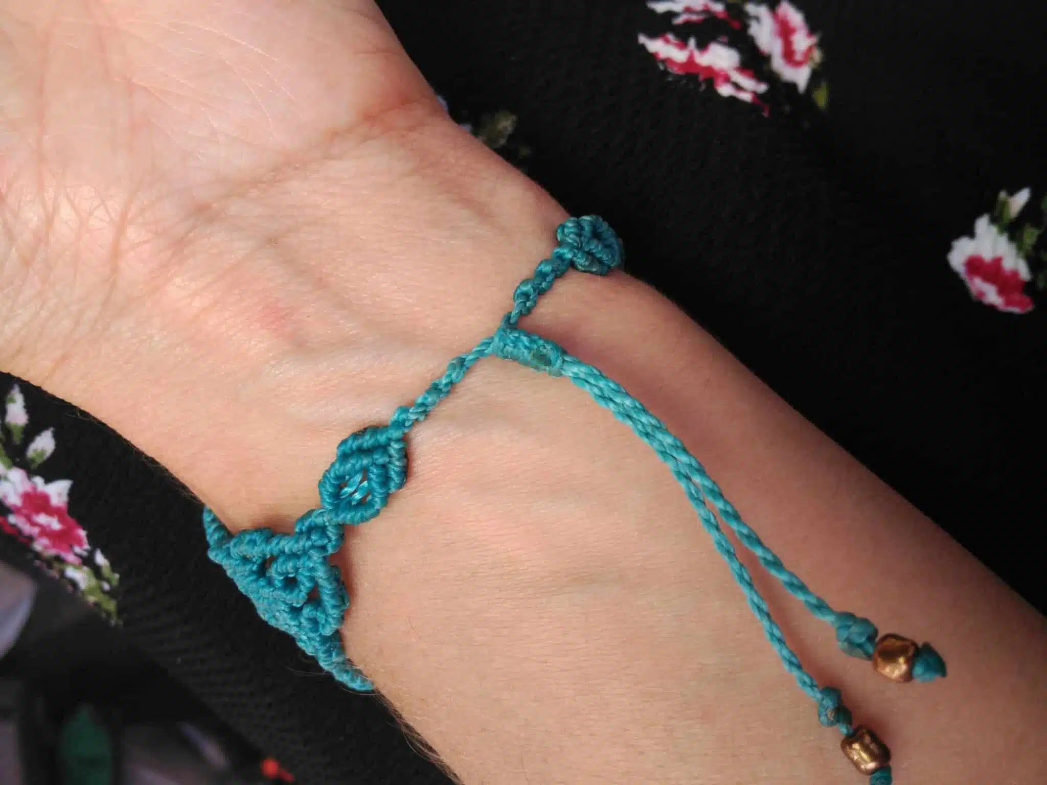 Pulsera grande de macramé con Obsidiana - Imagen 10