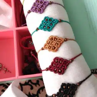 Chakra Colours Macrame Bracelet. Boho bracelet. Artisan jewelry.