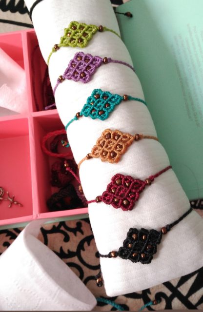 Chakra Colours Macrame Bracelet. Boho bracelet. Artisan jewelry.