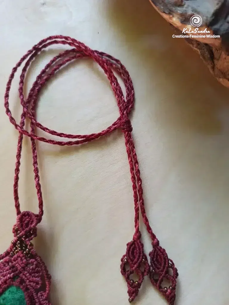 Unique chrysocolla macrame necklace- RADIANT BEAUTY - Image 4