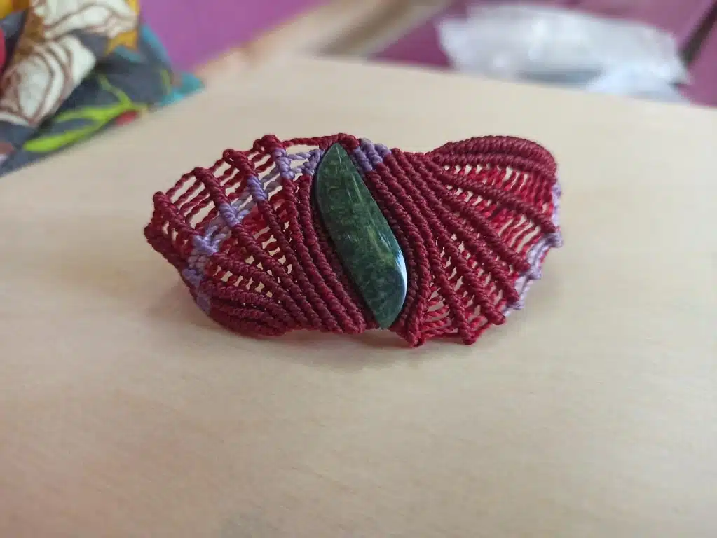 Obsidian Red Macrame Bracelet - Image 4