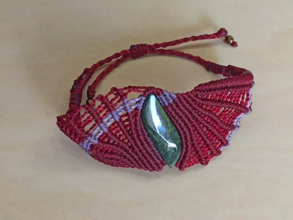 Obsidian Red Macrame Bracelet - Image 6