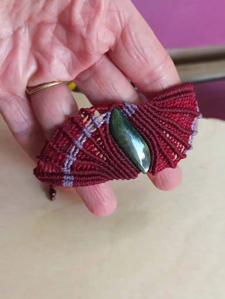 Obsidian Red Macrame Bracelet - Image 2