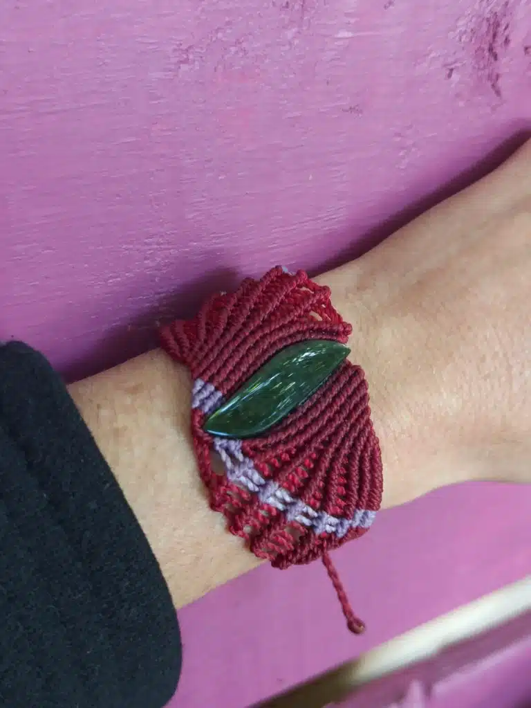 Obsidian Red Macrame Bracelet - Image 5