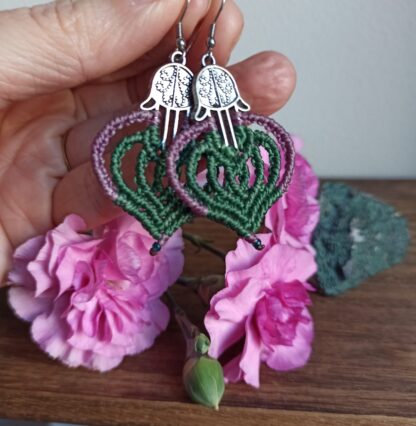 Fatima's Hands Macrame earrings. Bohoearrings. macrame earrings. Artisan jewelry. Made with Love