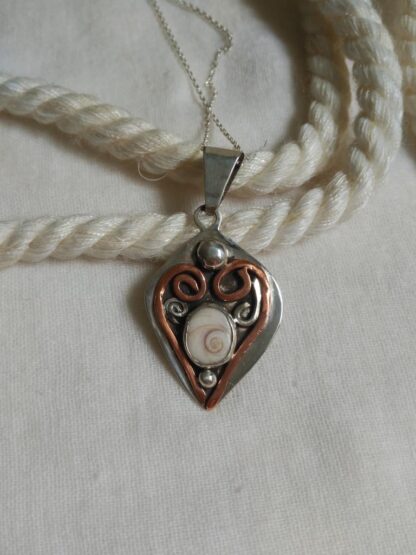 shiva shell handmade silver pendant