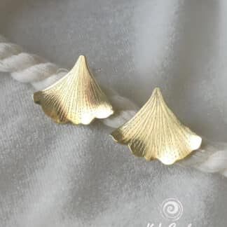 ginkgo earrings, brass earrings, artisan jewelry, handmade, handcut