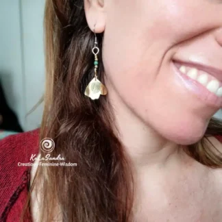 Ginkgo biloba earrings, handcut, artisan earrings, brass earrings, handmade