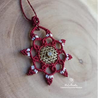 moonstone macrame necklace, handmade necklace, boho jewelry, mandala pendant