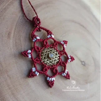 moonstone macrame necklace, handmade necklace, boho jewelry, mandala pendant