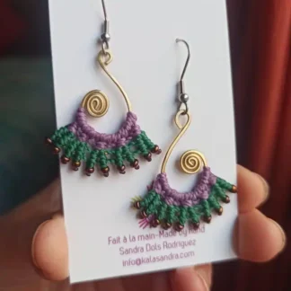 FREYA handmade macrame earrings, boho earrings, purple earrings, handmade