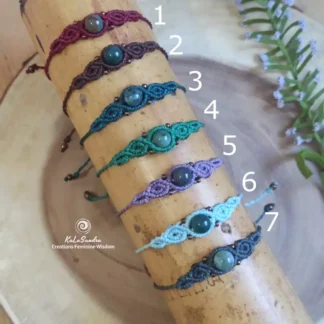 mossagate macrame bracelets, handmade